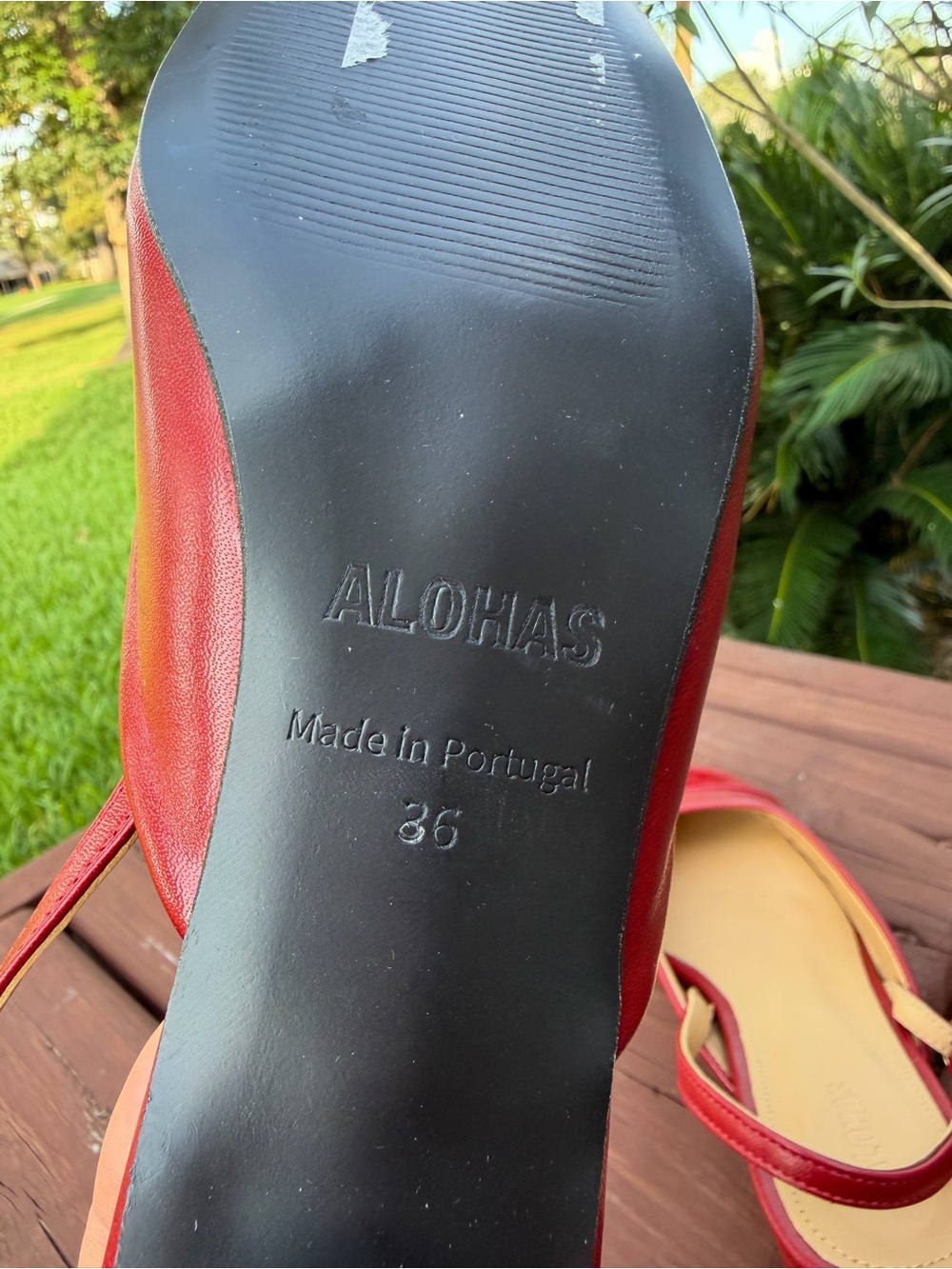 ALOHAS Lindy Bliss Red Leather Slingback Pumps Size 6 $170 - Picture 8 of 10